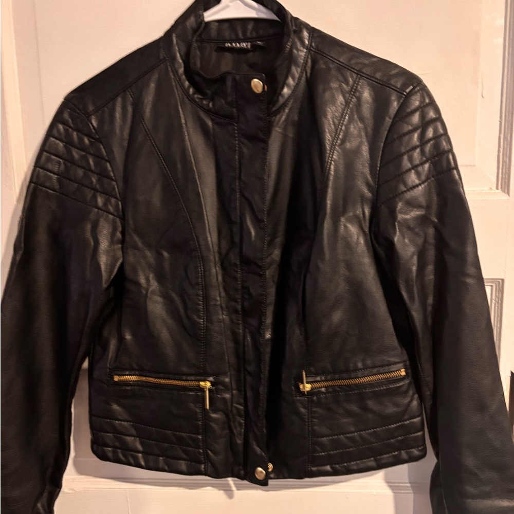 ANA faux leather motto jacket size PM Great condition!